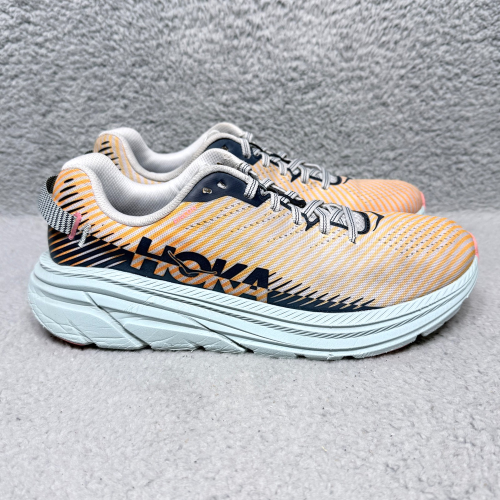 Hoka One One Rincon 2‎ Womens Size 9.5 Running Shoes Lunar Rock Black Iris